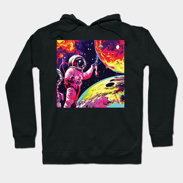 Galactic Dreams: Men in Space Hoodie by veddie 